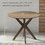Costway 86394502 36 Inch Round Wood Dining Table with Intersecting Pedestal Base