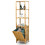 Costway 86412359 Bamboo Tower Hamper Organizer with 3-Tier Storage Shelves-Natural
