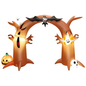 Costway 86537291 8 Feet Tall Halloween Inflatable Dead Tree Archway Decor with Bat Ghosts and LED Lights