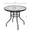 Costway 86729430 32 Inch Patio Tempered Glass Steel Frame Round Table with Convenient Umbrella Hole