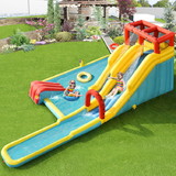 Costway 86740925 7-in-1 Inflatable Dual Slide Water Park Bounce House Without Blower