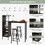 Costway 86947235 3 Piece Bar Table and Chairs Set with 6-Bottle Wine Rack-Brown