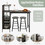 Costway 86947235 3 Piece Bar Table and Chairs Set with 6-Bottle Wine Rack-Brown