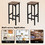 Costway 87519462 2 Pieces 28 Inch Dining Bar Chair Set with Footrest and Adjustable Pads-Rustic Brown