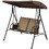 Costway 90245683 2-Person Patio Swing with Adjustable Canopy and 2 Storage Pocket-Brown