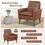 Costway 91246853 Modern PU Leather Accent Chair with Solid Wood Legs-Brown