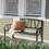 Costway 91352486 Patio Garden Bench with Rustproof Metal Frame and Slatted Seat-Black