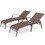 Costway 91650328 2 Pieces Patio Folding Chaise Lounge Chair Set with Adjustable Back-Brown