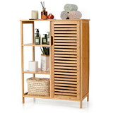 Costway 91783504 Bamboo Bathroom Storage Cabinet with Single Door-Natural