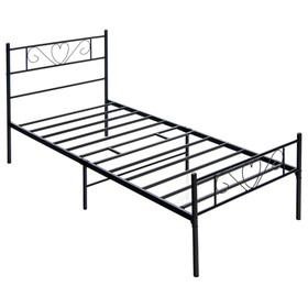 Costway 92178346 Twin XL Metal Bed Frame with Heart-shaped Headboard