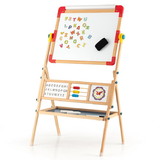 Costway 92354816 3-in-1 Wooden Art Easel for Kids with Drawing Paper Roll