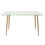 Costway 92415876 Modern Glass Rectangular Dining Table with Metal Legs