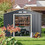 Costway 93016547 9 x 6 Feet Metal Storage Shed for Garden and Tools-Gray