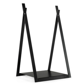 Costway 93468517 Triangle Firewood Rack with Raised Base for Fireplace Fire Pit-Black