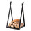 Costway 93468517 Triangle Firewood Rack with Raised Base for Fireplace Fire Pit-Black