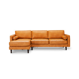 Costway 94057861 3-Seat L-Shaped Sectional Sofa Couch for Living Room-Brown