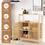 Costway 94156370 Bamboo Bathroom Floor Storage Cabinet with Shutter Doors-Natural