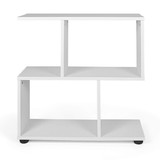 Costway 94716523 24 Inch 3-Tier Geometric Bookshelf with Thick Foot Pads-White