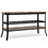 Costway 96401872 3-tier Console Table TV Stand with Mesh Storage Shelf-Rustic Brown