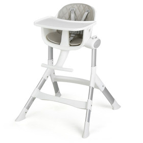 Costway 98324571 4-in-1 Convertible Baby High Chair with Aluminum Frame-Gray