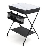 Costway 68512374 Baby Storage Folding Diaper Changing Table-Black