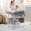 Costway 42178693 Portable Baby Changing Table with Wheels and 4-position Adjustable Heights-Gray