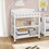Costway 19874526 Mobile Changing Table with Waterproof Pad and 2 Open Shelves-White