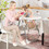 Costway 26507483 Foldable Baby High Chair with Double Removable Trays and Book Holder-Beige