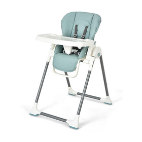 Costway 26507483 Foldable Baby High Chair with Double Removable Trays and Book Holder-Green