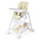 Costway 84719260 Baby Convertible Folding Adjustable High Chair with Wheel Tray Storage Basket -Beige