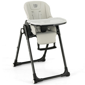 Costway 83750961 4-in-1 Baby High Chair with 6 Adjustable Heights-Gray