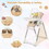 Costway 87264359 4-in-1 Foldable Baby High Chair with 7 Adjustable Heights and Free Toys Bar-Yellow