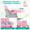 Costway 81536942 6-in-1 Convertible Baby High Chair with Adjustable Removable Tray-Pink