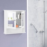 Costway 68190725 Bathroom Wall Cabinet with Double Mirror Doors