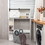 Costway 52398614 4-Tier Over The Toilet Storage Cabinet with Sliding Barn Door and Storage Shelves-White
