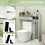 Costway 74596318 Bathroom Over the Toilet Floor Storage Organizer with Adjustable Shelves-White