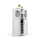 Costway 59416728 4 Doors Freeestanding Bathroom Floor Cabinet with Adjustable Shelves-White