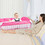 Costway 82309146 Portable Baby Playpen Crib Cradle with Carring Bag-Pink