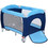 Costway 52763490 Foldable Baby Crib Playpen with Mosquito Net and Bag-Blue