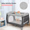 Costway 17240368 3-in-1 Portable Baby Playard with Zippered Door and Toy Bar-Gray