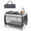 Costway 17240368 3-in-1 Portable Baby Playard with Zippered Door and Toy Bar-Gray