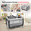 Costway 17240368 3-in-1 Portable Baby Playard with Zippered Door and Toy Bar-Gray