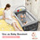 Costway 17240368 3-in-1 Portable Baby Playard with Zippered Door and Toy Bar-Gray