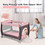 Costway 17240368 3-in-1 Portable Baby Playard with Zippered Door and Toy Bar-Pink