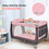 Costway 17240368 3-in-1 Portable Baby Playard with Zippered Door and Toy Bar-Pink