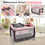 Costway 17240368 3-in-1 Portable Baby Playard with Zippered Door and Toy Bar-Pink