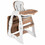 Costway 07894631 3 in 1 Infant Table and Chair Set Baby High Chair-Brown