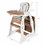 Costway 07894631 3 in 1 Infant Table and Chair Set Baby High Chair-Brown