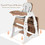 Costway 07894631 3 in 1 Infant Table and Chair Set Baby High Chair-Brown