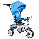 Costway 73450219 4-in-1 Detachable Baby Stroller Tricycle with Round Canopy -Blue